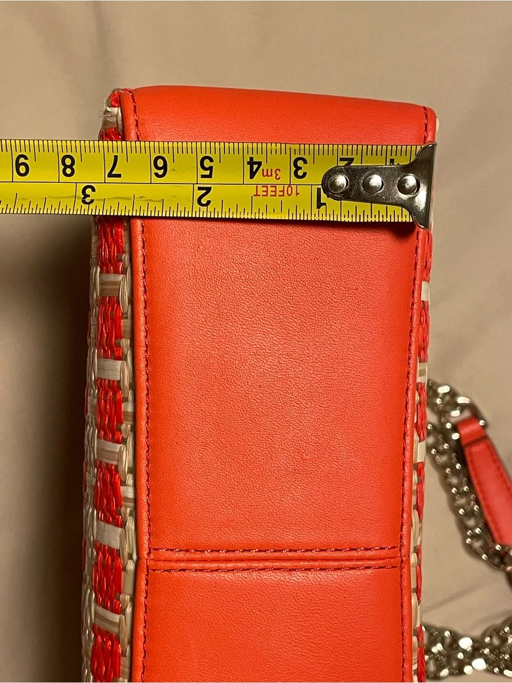Kate Spade Natalia Woven Orange and Cream Shoulder Bag Crossbody